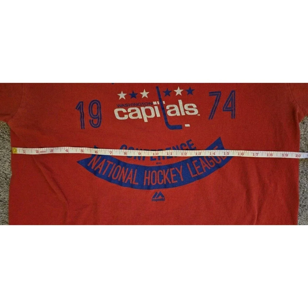 Majestic Washington Capitals NHL Hockey Shirt Red Blue Size L